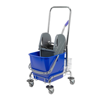 Wózek do sprzątania z prasą i uchwytem CleanPRO, niebieski, 25L - 354313