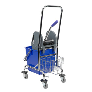 Wózek do sprzątania z prasą i uchwytem CleanPRO, niebieski, 25L - 354313